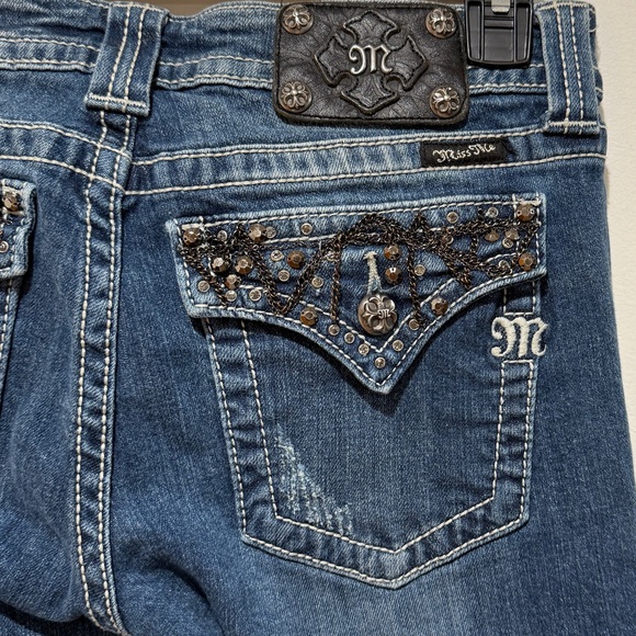 Miss Me Denim - Miss Me Women’s Boot Cut Low Rise Jeans Sz 30 Embellished Flap Pocket Cowgirl